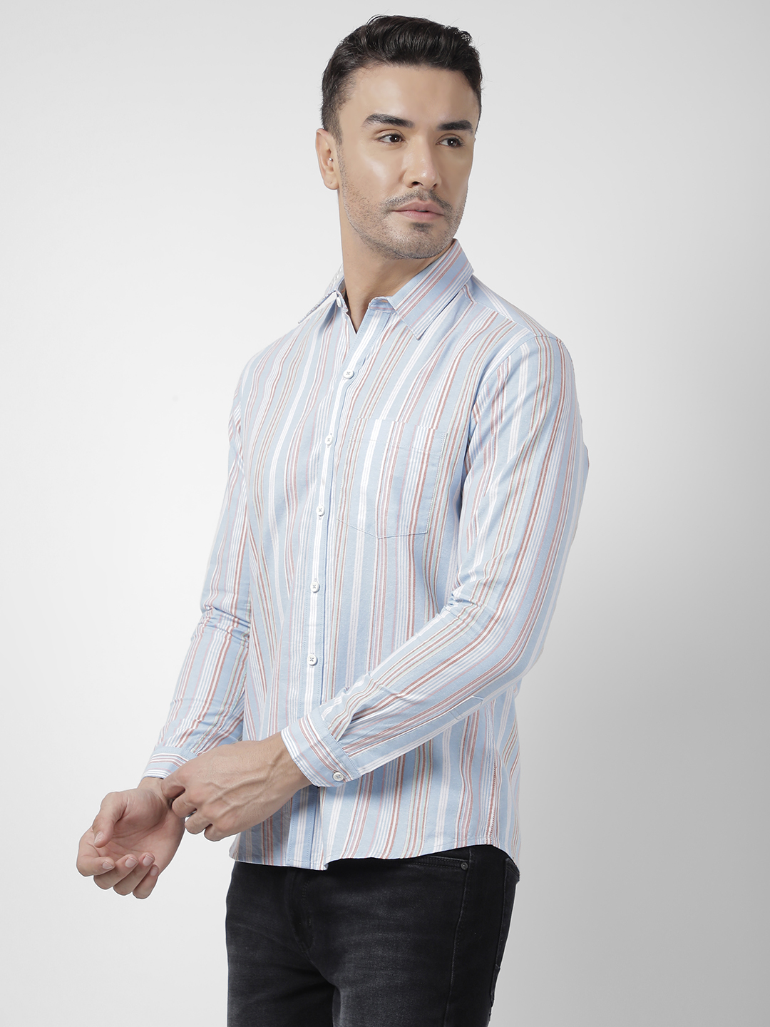Numero Uno Men Striped Blue Shirt